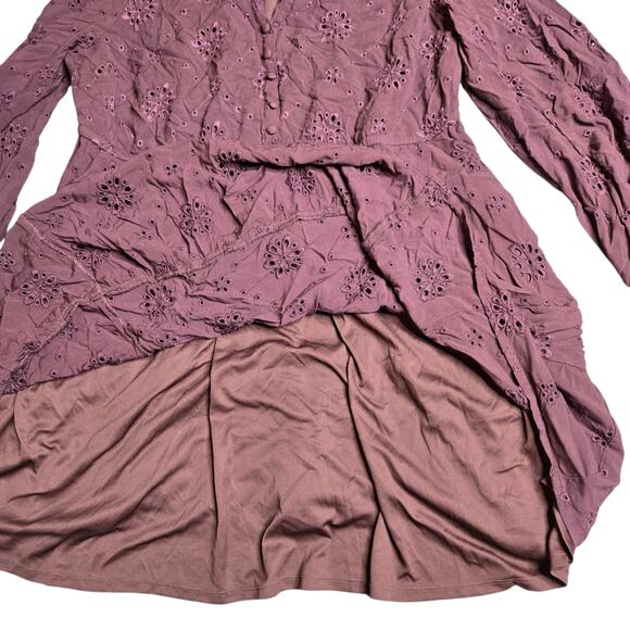 Torrid Mini Eyelet Challis Shirt Dress Size: 2 - Picture 5 of 6